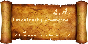 Latosinszky Armandina névjegykártya